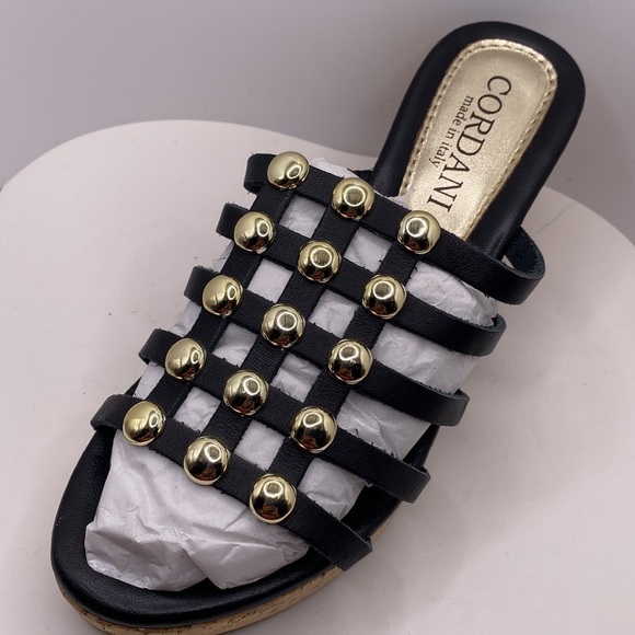 Cordani Keqne Italian Leather Caged Platform Cork Sandals - Picture 2 of 16